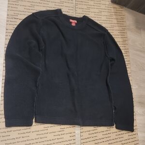 Guess Men's Black Crewneck Sweater Size Large Undersized For Tight Fit